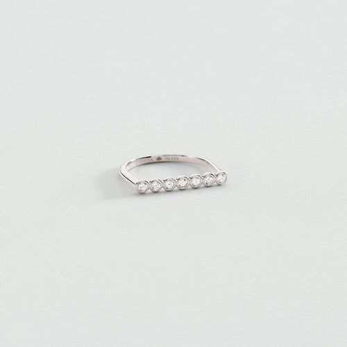 Bague fine ODÉON - Cristal / Argenté - 1