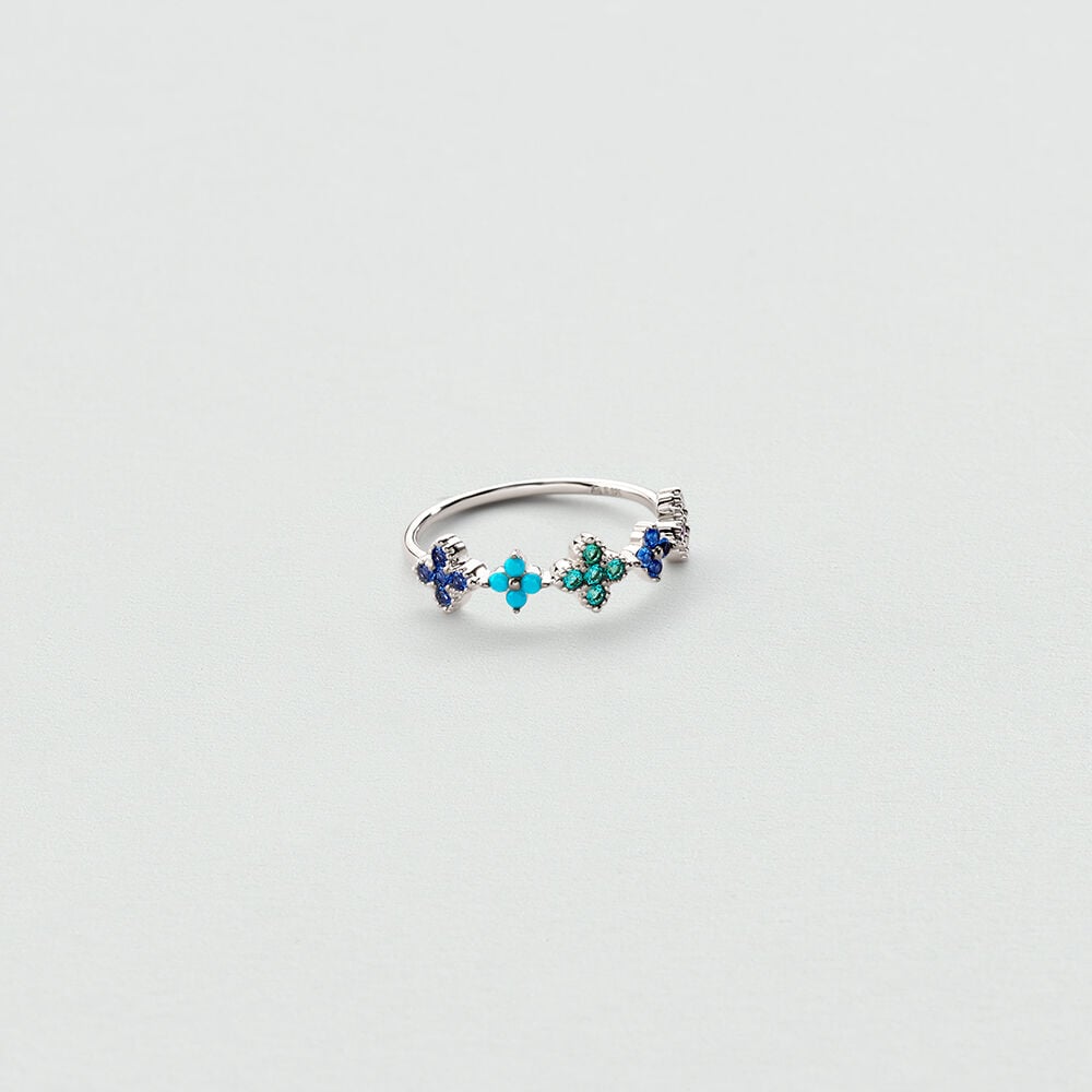 Bague fine BELOVED - Multicolore / Argenté - 1