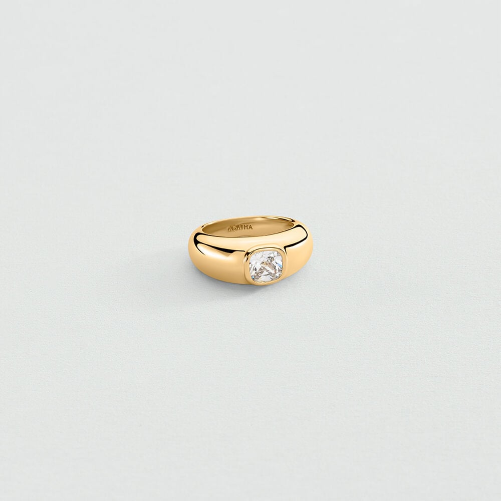 Bague fine VICTOIRE - Cristal / Doré - 1