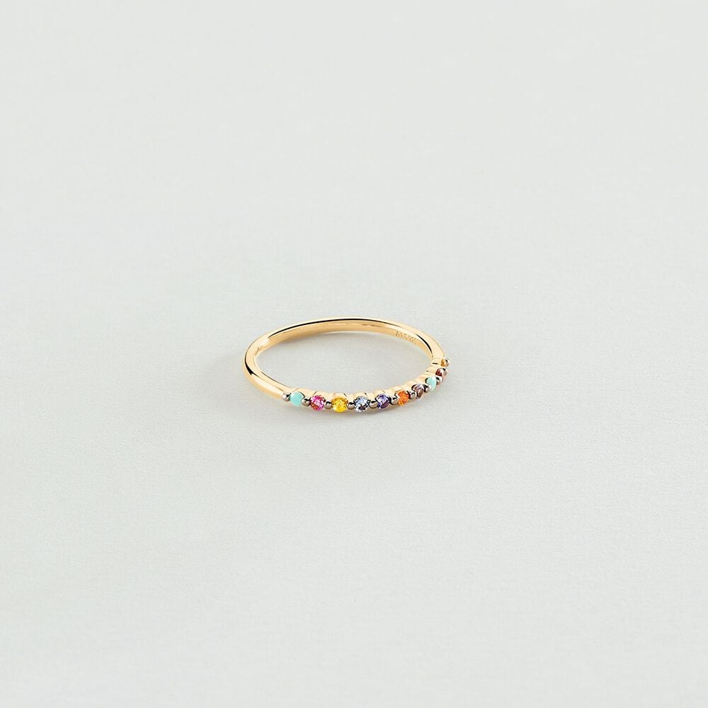 Bague fine BELOVED - Multicolore / Doré - 1