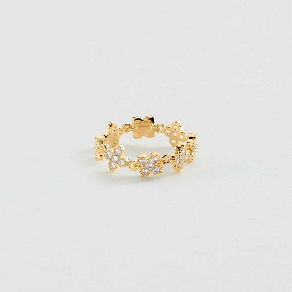 Bague fine BELOVED - Cristal / Doré - 1