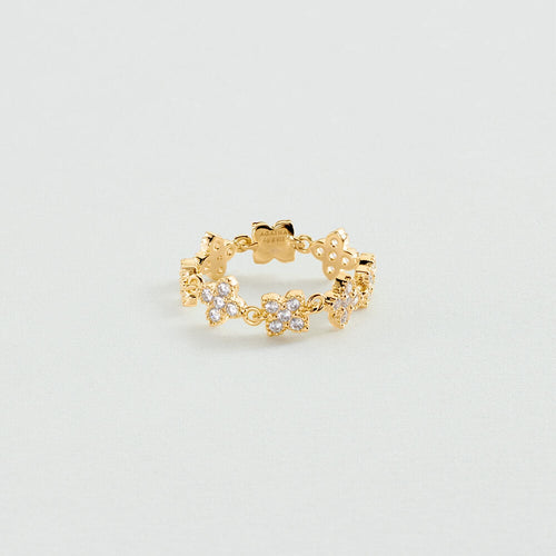 Bague fine BELOVED - Cristal / Doré - 1