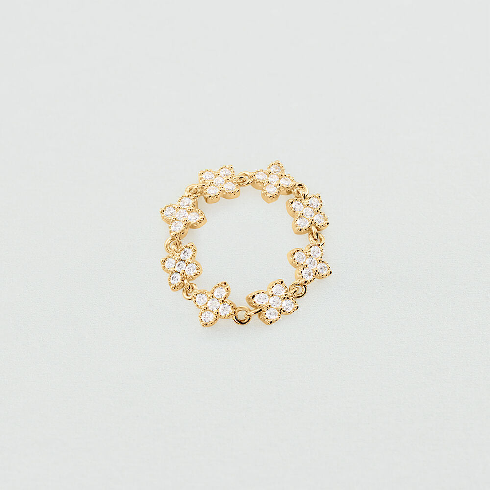 Bague fine BELOVED - Cristal / Doré - 2