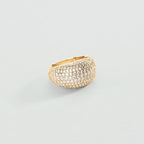 Bague large PALAIS ROYAL PAVEE - Cristal / Doré - 1