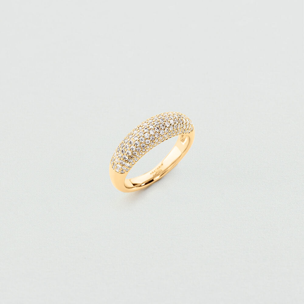 Bague fine XOXO PAVÉ - Cristal / Doré - 2