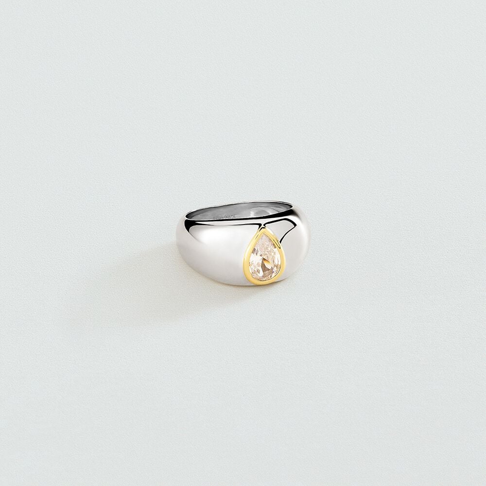 Bague large GOUTTE VICTOIRE - Cristal / Argenté - 1