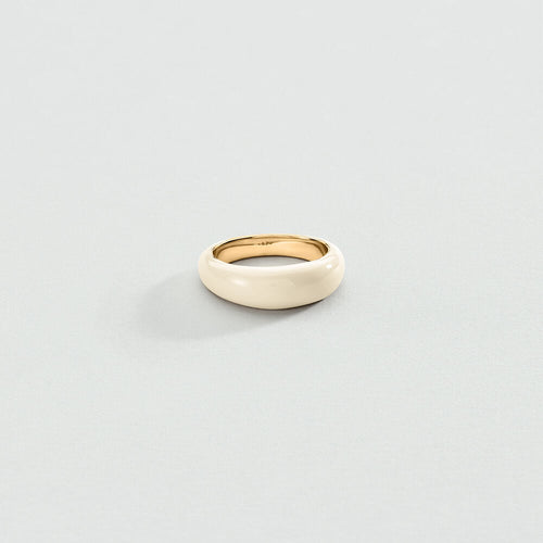 Bague fine LEO - Blanc / Doré - 1