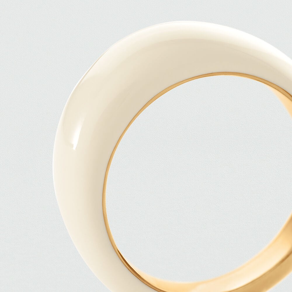 Bague fine LEO - Blanc / Doré - 2