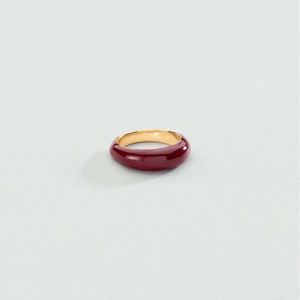 Bague fine LEO - Bordeaux / Doré - 1