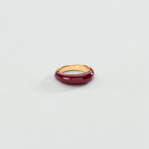 Bague fine LEO - Bordeaux / Doré - 1