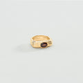 Bague fine HAUSSMANN - Marron / Doré - 1