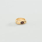 Bague fine HAUSSMANN - Marron / Doré - 1