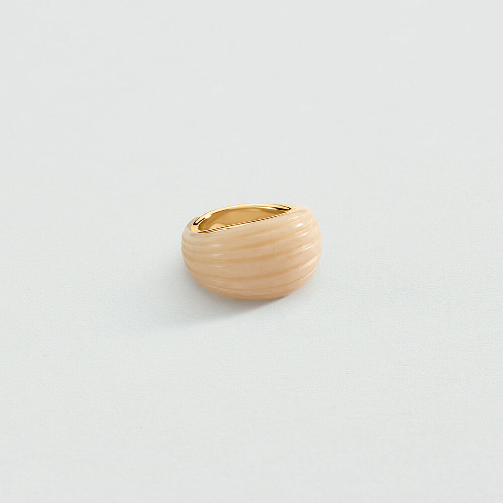 Bague large MADELEINE - Ivoire / Doré - 1
