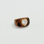 Bague large COEUR VICTOIRE - Ecaille / Doré - 1
