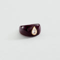 Bague large GOUTTE VICTOIRE - Aubergine / Doré - 1