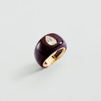 Bague large GOUTTE VICTOIRE - Aubergine / Doré - 2