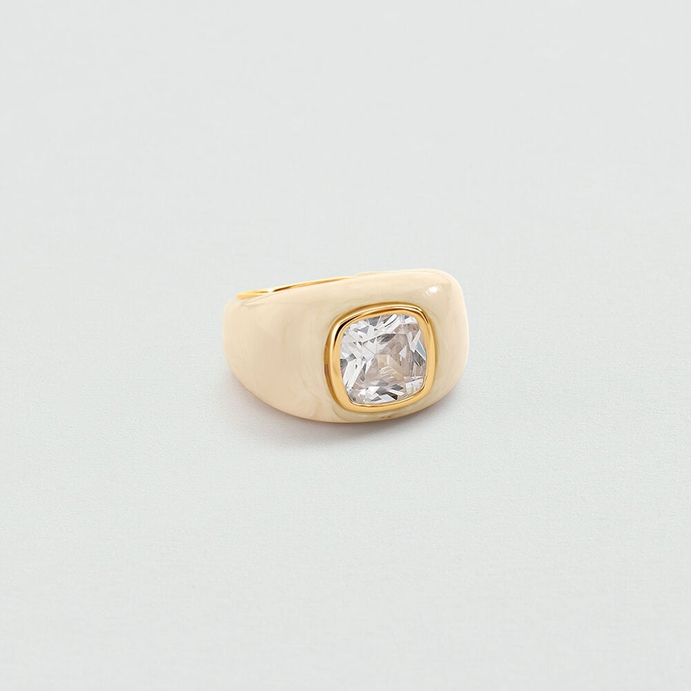 Bague large COUSSIN VICTOIRE - Ivoire / Doré - 1