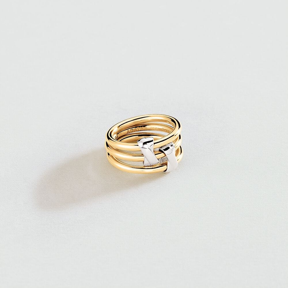 Bague large AFFINITE - Doré / Argenté - 1