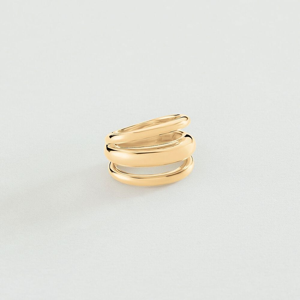 Bague large TRIJONC - Doré - 1