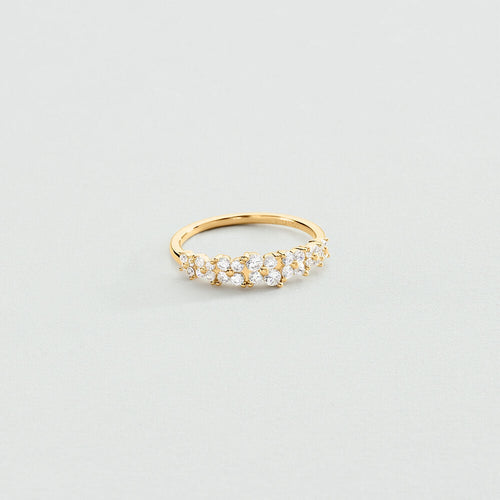 Bague fine BELOVED - Cristal / Doré - 1
