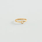 Bague fine ODÉON - Cristal / Doré - 1