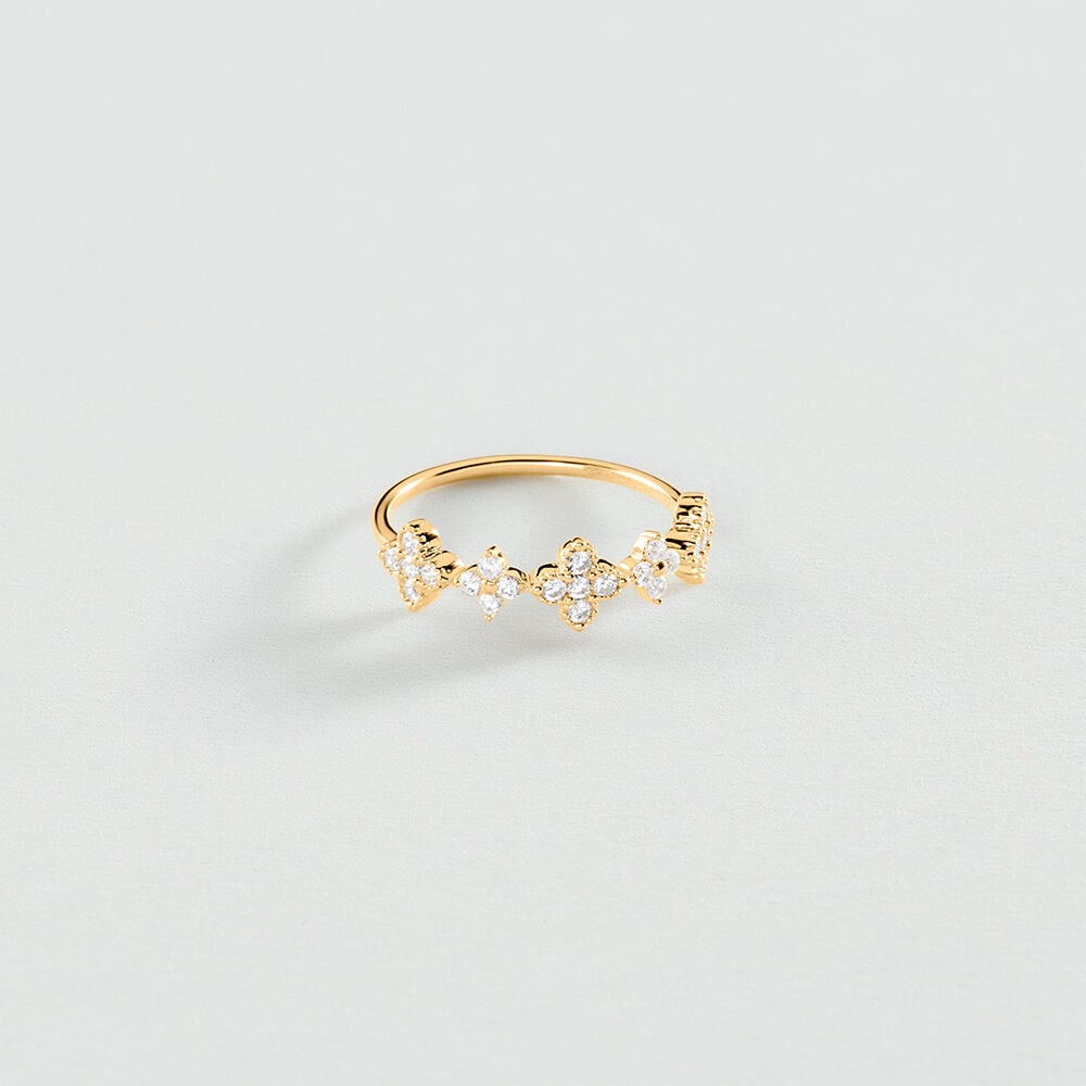 Bague fine BELOVED - Cristal / Doré - 1