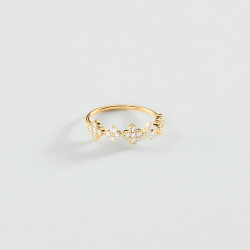 Bague fine BELOVED - Cristal / Doré - 1