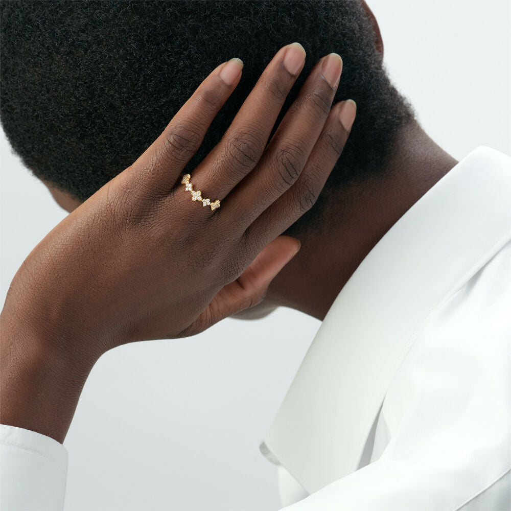 Bague fine BELOVED - Cristal / Doré - 2