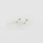 Boucles d'oreilles puces SOL - Cristal / Argenté - 1