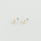 Boucles d'oreilles puces PERLYS - Perle / Argenté - 1