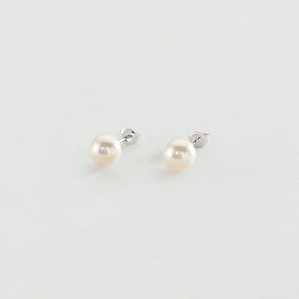 Boucles d'oreilles puces PERLYS - Perle / Argenté - 1