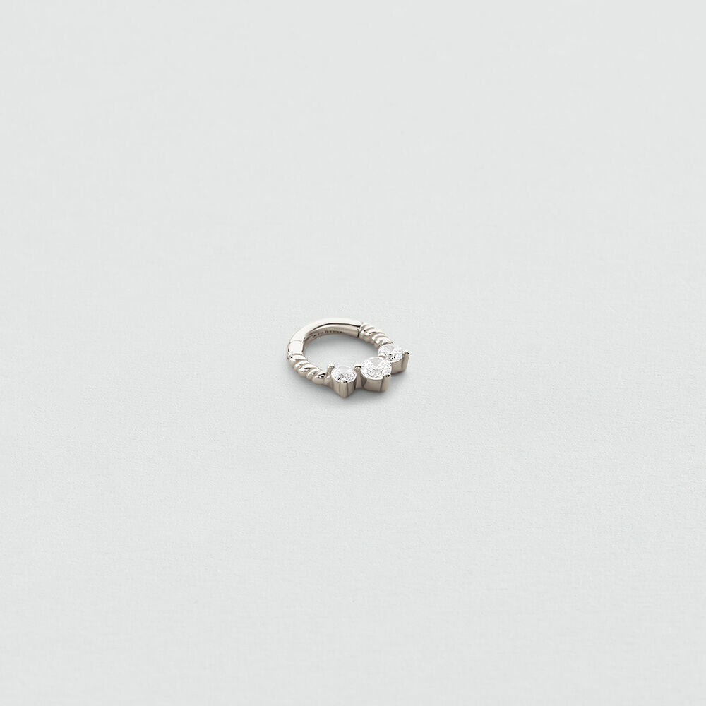 Piercing créole MIX & MATCH - Cristal / Argenté - 1