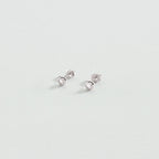 Boucles d'oreilles puces ODÉON - Cristal / Argenté - 1