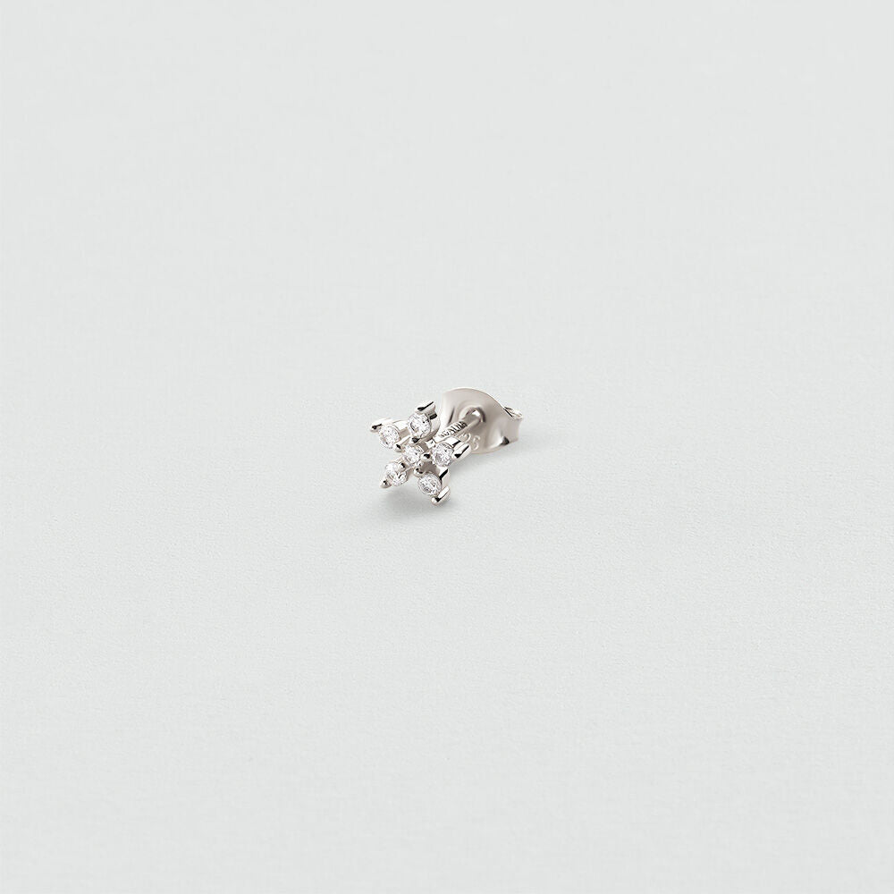 Puce à l'unité FLEUR PAVÉE MIX & MATCH - Cristal / Argenté - 1