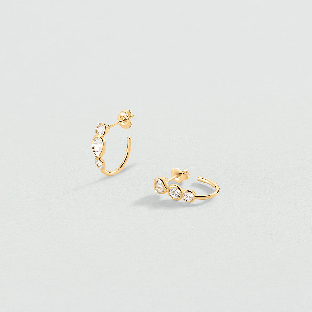 Créoles CANDY - Cristal / Doré - 1