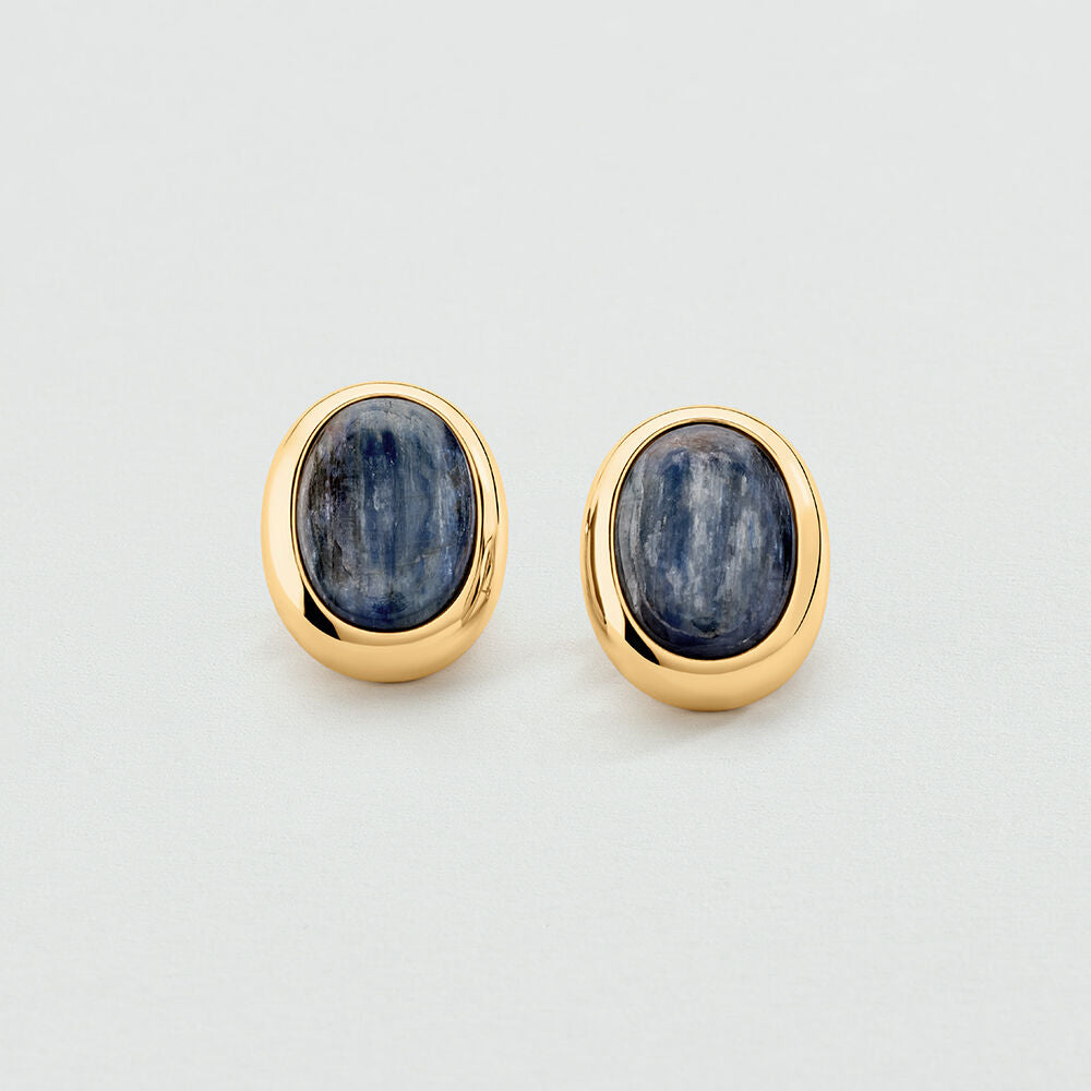 Boucles d'oreilles pendantes LA RIVIERA - Bleu / Doré - 1
