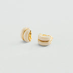 Boucles d'oreilles clips TURENNE - Ivoire / Doré - 1