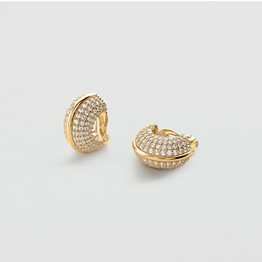 Boucles d'oreilles clips TURENNE - Cristal / Doré - 1