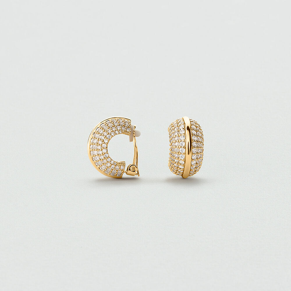 Boucles d'oreilles clips TURENNE - Cristal / Doré - 2