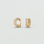 Boucles d'oreilles clips TURENNE - Cristal / Doré - 2