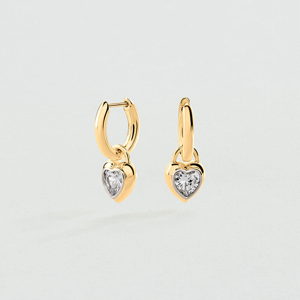 Créoles PAMPILLE COEUR VICTOIRE - Cristal / Doré - 1