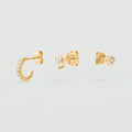 Set de boucles d'oreilles MIX & MATCH - Cristal / Doré - 1