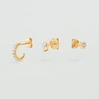 Set de boucles d'oreilles MIX & MATCH - Cristal / Doré - 1