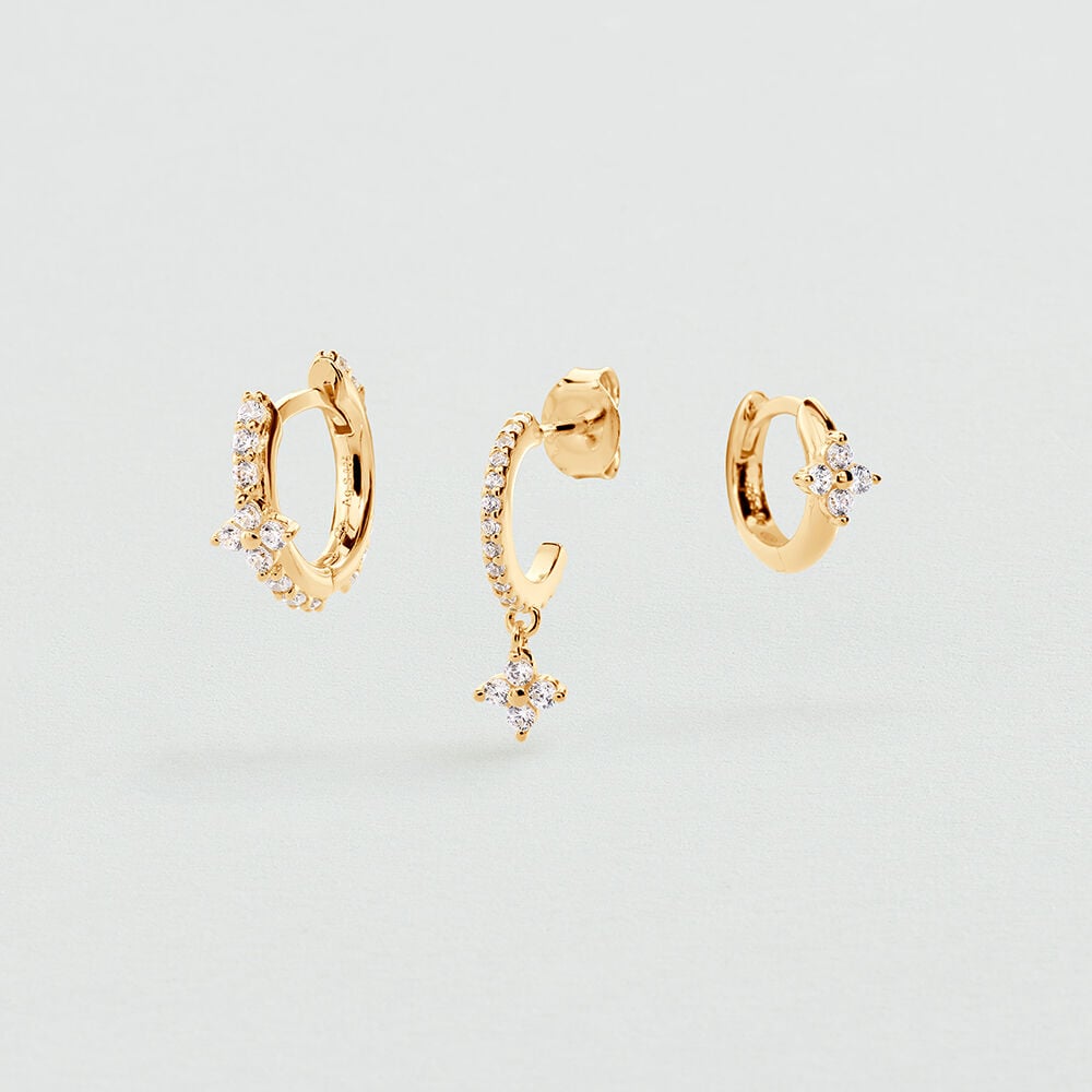 Set de boucles d'oreilles BELOVED MIX & MATCH - Cristal / Doré - 1