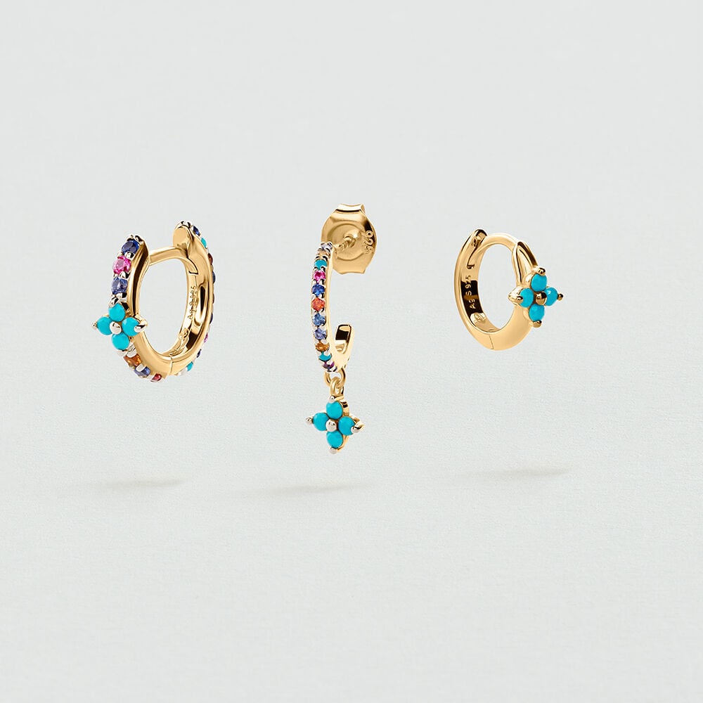 Set de boucles d'oreilles BELOVED MIX & MATCH - Multicolore / Doré - 1