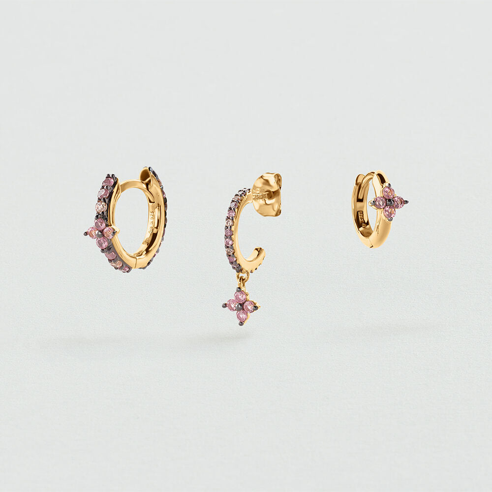 Set de boucles d'oreilles BELOVED MIX & MATCH - Rose / Doré - 1