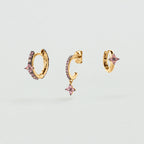 Set de boucles d'oreilles BELOVED MIX & MATCH - Rose / Doré - 1