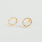 Boucles d'oreilles pendantes RAINBOW - Multicolore / Doré - 1