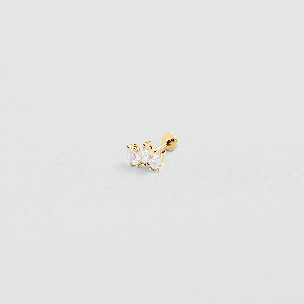 Piercing puce MIX & MATCH - Cristal / Doré - 1