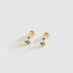 Boucles d'oreilles puces BELOVED - Multicolore / Doré - 1